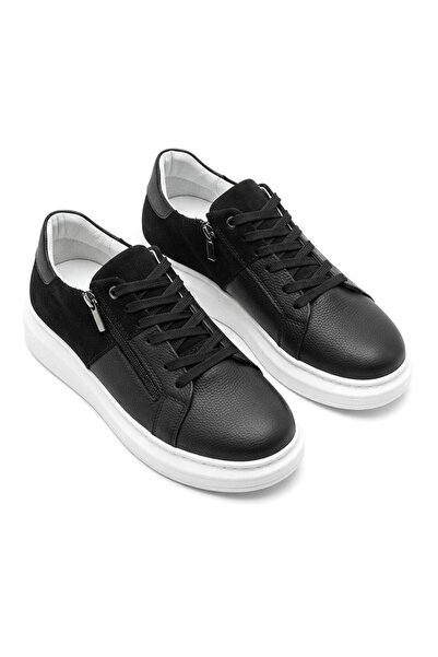Zerenyus Zrj155 High Quality Zippered Men's Casual Sneaker - Black Suede White