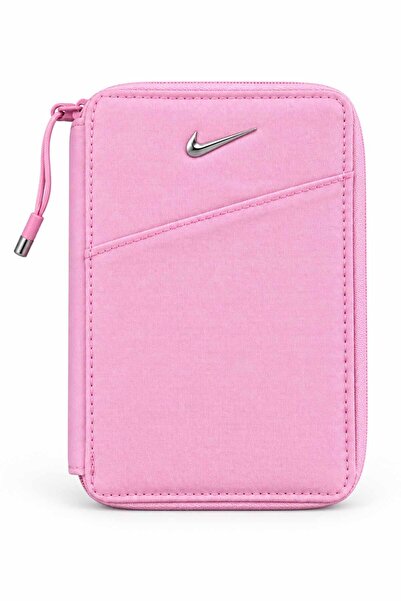 Nike Pembe Fermuarlı Portföy Cüzdan Kartlık Organizer Günlük Kullanım 17x12 cm