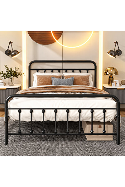 N.zone Metal Bed Frame Strong Iron Support Base Modern Design with under Bed ...
