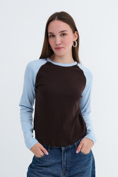 Addax Crew Neck Long Sleeve T-Shirt B1973