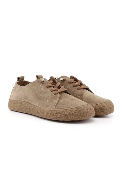 Deripabuc Hakiki Deri Krem Süet Kadın Deri Sneaker DP87-0185