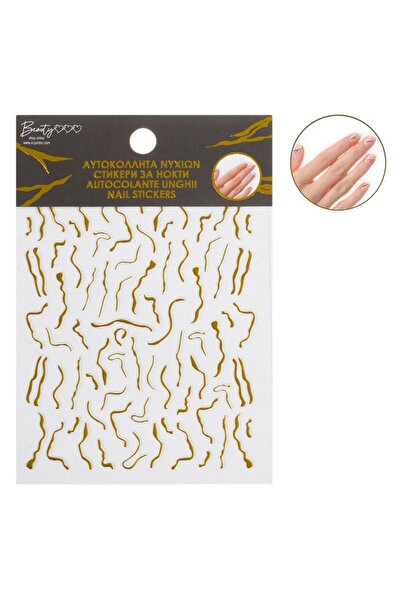 OEM Autocolante pentru unghii cu spirale aurii - Linii ondulate pentru decora...
