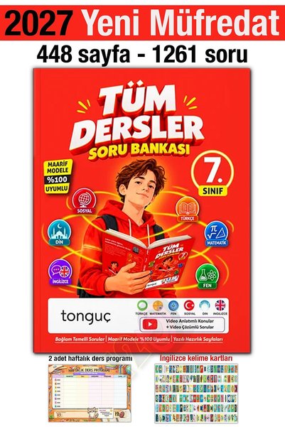 Tonguç Yayınları 7. Sınıf 2027 Tüm Dersler Soru Bankası Maarif Model Bağlam T...