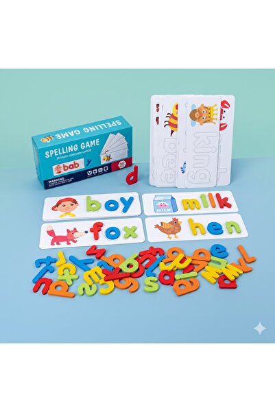 Kids Spelling Game for – Letter Matching Puzzle with Cards & Blocks Age 3+
