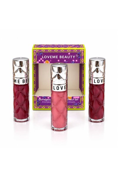 LOVEME BEAUTY Lafmei Beauty 3 Colors Lip Gloss Set Fullness & Glamour Effect ...
