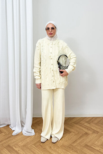 Melike Tatar Knitwear Cardigan Set 80-8400