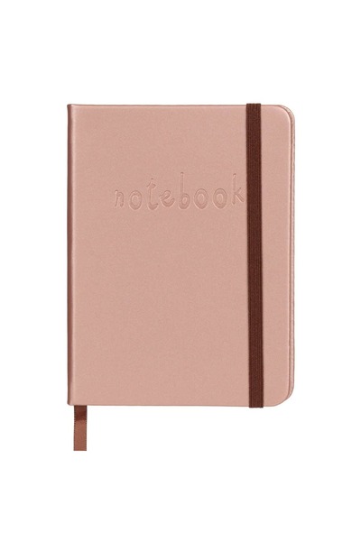OEM Carnet A6, copertă moale auriu-roz cu elastic - 80 de file