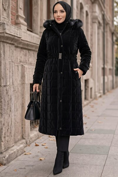 HNT Hayrunnisa Tesettür Ara Boy New Quilted Coat Black Hnt2819