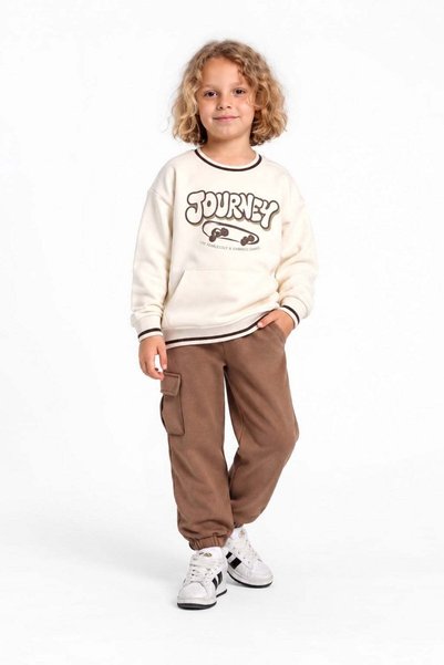 Jack Lions Jacklions baby boy 1-5 years journey patterned sweatshirt cream