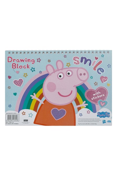 OEM Caiet de desen Peppa Pig B5 Spirală 30 de coli cu autocolante