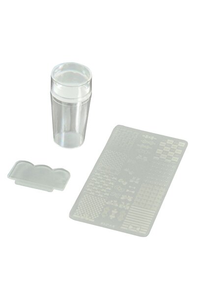 OEM Set de ștampile de unghii din silicon cu placă de design și racletă