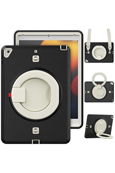 SIGLOO Husă Clamshell cu folie, curea umăr, suport rotativ iPad Air 2/5/6/Pro...