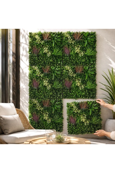 OEM Panou de perete cu plante artificiale 50x50cm - Plăci decorative verzi