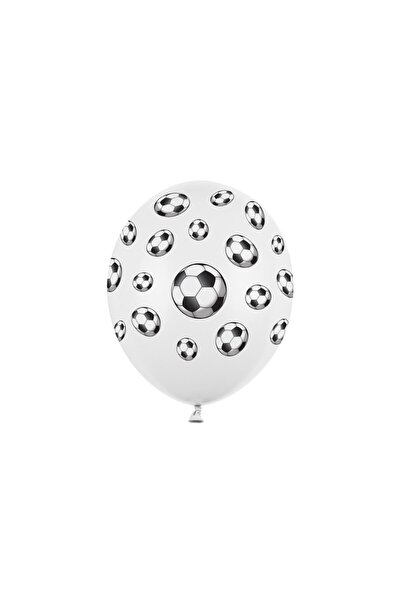 Partydeco Set de 10 baloane din latex imprimate cu mingi de fotbal