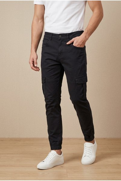 OEM Pantaloni barbati casual regular fit cu talie medie buzunare cargo latera...