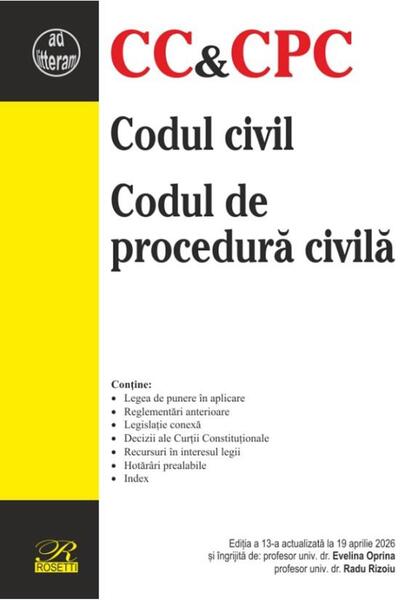 Editura Rosetti Codul civil. Codul de procedura civila. Editia a 1
