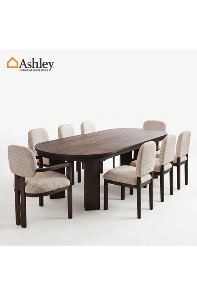Ashley Industry Furniture طقم طاولة طعام نيو مع 6 كراسي - لون بني