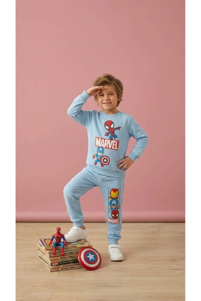 LittlePoffy طقم رياضي للأطفال قصة فضفاضة مطبوع من Alt Üst Baby Kids