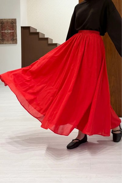 fayaboutique.com Kırmızı Kloş Melo Etek