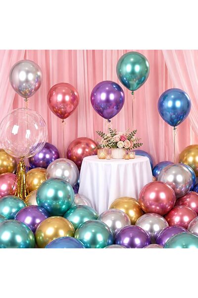 urevo Metallic Balloons for Multi-color Party Supplies for Decorating Persona...