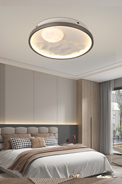 Apliqa Skala 30'luk Ay Figürlü Yuvarlak 48 Watt Plafonyer Led Avize