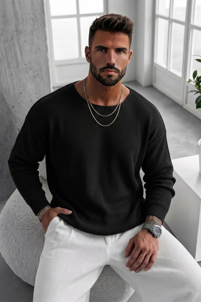 bozdemirtshirt Kare yaka Oversize Geniş Kalıp Triko (2591)