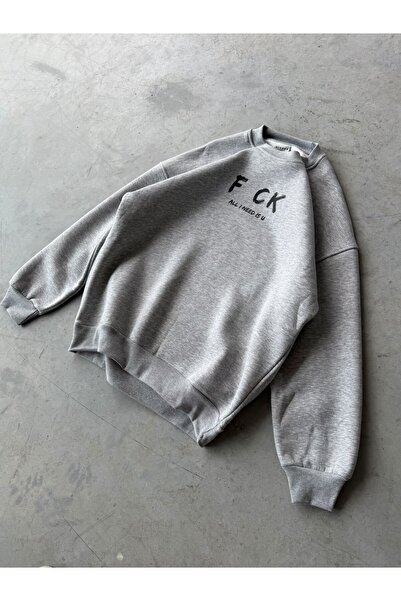 FO4RBS Fck Printed Oversize 3 Thread Crew Neck Sweat Grimelange