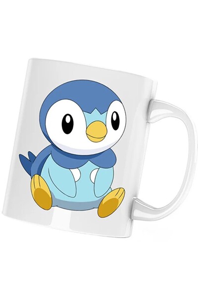 INOVATIX Cana Pokemon Go Piplup Pinguin Plus Card, albă, 330 ml
