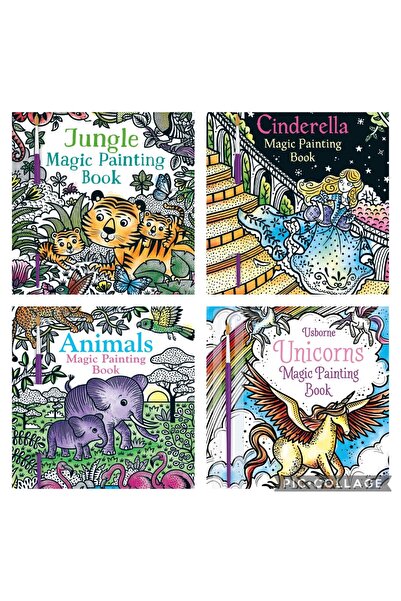 Usborne Publishing Σετ 4 βιβλίων ζωγραφικής με νερό, περιλαμβάνονται 4 πινέλα...
