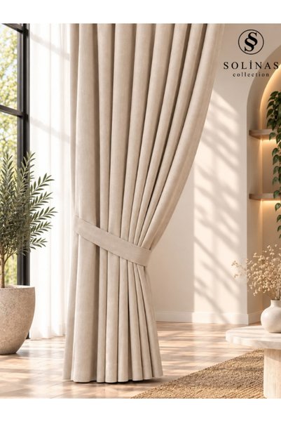 Solinas Collection Riva Latte 1 x 3 Sık Pile Fon Perde