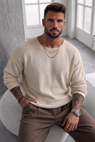 bozdemirtshirt Kare yaka Oversize Geniş Kalıp Triko (2591)
