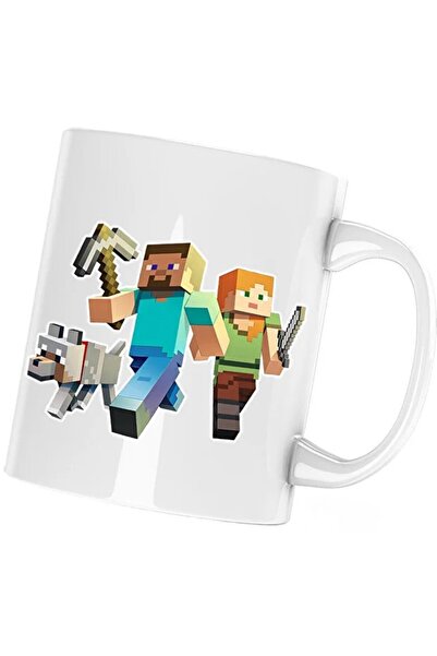 INOVATIX Cana Dog Steve Alex Minecraft, albă, 330 ml