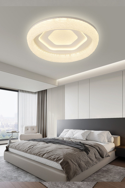 Apliqa Norvia 50'lik Yuvarlak Altıgen Ledli 144 Watt Plafonyer 3 Renkli Avize