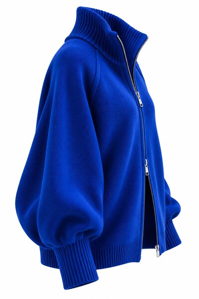 MELEK ARAZ Premium Double-Sided Zippered High Collar Cardigan - Saks