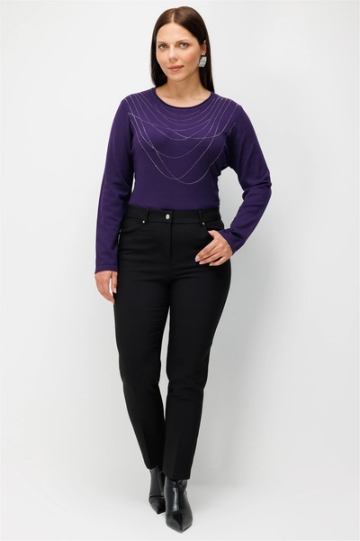 Ekol Women's Skinny Leg Pants with Side Pockets Black