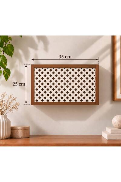 SILAYN Wall Mountable Decorative Modem-Wifi and Insurance Storage Box 25X35 cm Depth 11 cm