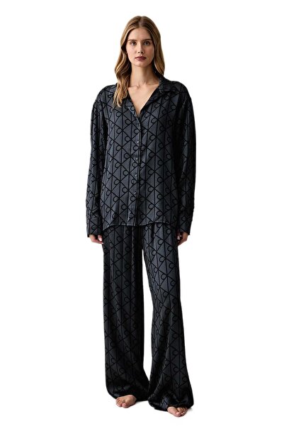 Calvin Klein Kadın Siyah Pijama Takım LV00QS7729
