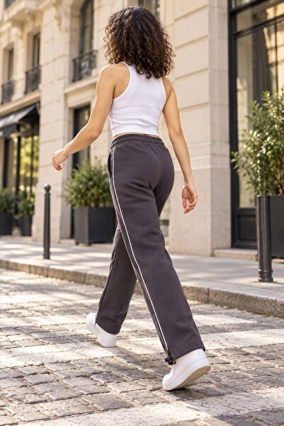 TKT Baggy, Cuffed, Side-Piping, 3-Thread Winter Women's Anthracite Sweatpants