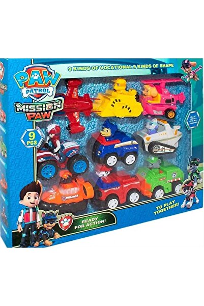 PAW PATROL Комплект фигурки, Кучешки патрул, 9 кучета, Многоцветен