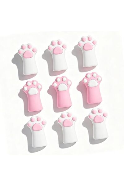 Duomama 9 Pack Pink White Cat Paw Pencil Top Erasers, Correction Eraser for S...