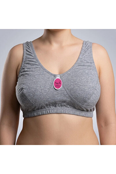 Generic 2 (Two Pieces) Turkish Cotton Bras, Gray Plain