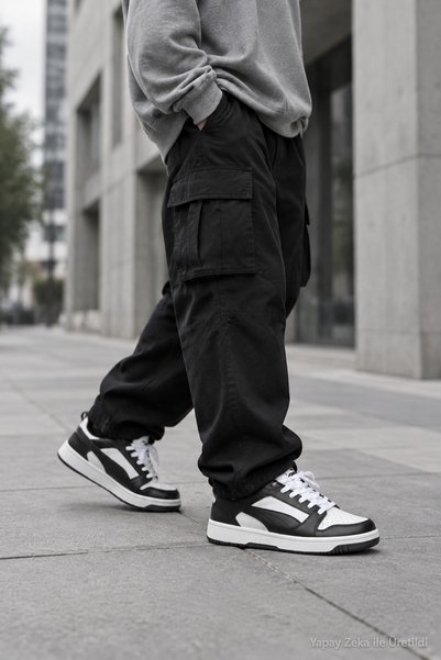 Puma RB-3773 Unisexs Siyah Beyaz Günlük Sneaker Anatomik Taban Comfort Spor A...