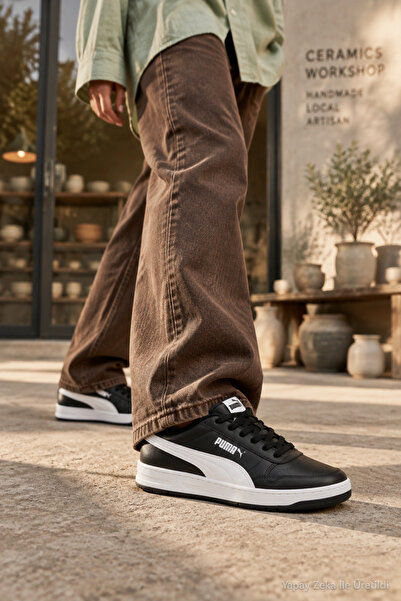 Puma CRT-4351 Siyah Beyaz Unisexs Günlük Sneaker Comfort Casual Anatomik Spor...