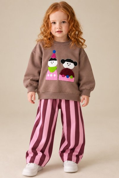 NOBLEKIDS Girl's Süzene Embroidery Tracksuit Set