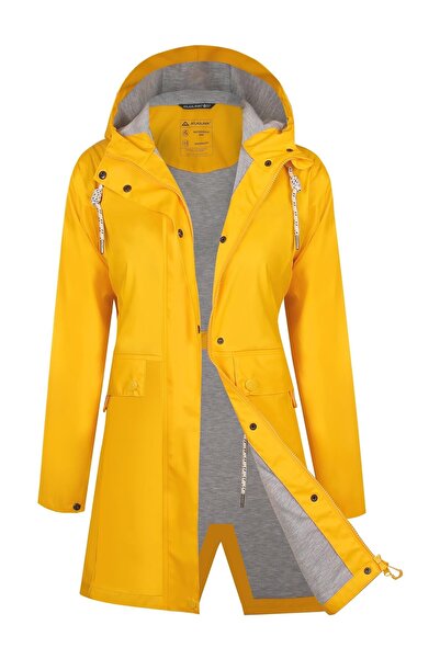 OEM ATLASLAVA long waterproof rain jacket, adjustable hood, PU material, Yell...