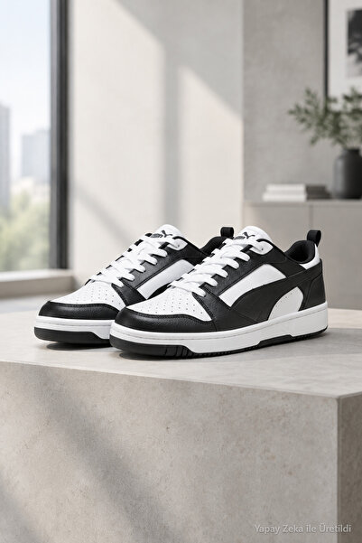 Puma RB-8057 Unisexs Siyah Beyaz Günlük Sneaker Anatomik Taban Comfort Spor A...
