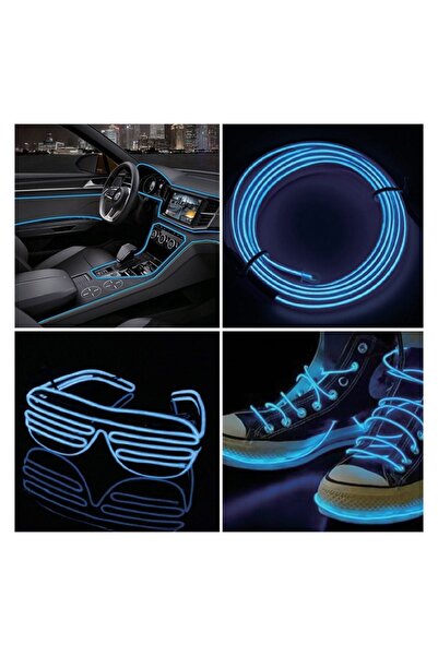 OEM Bandă LED Neon Bleu 2m cu USB, Flexibilă pentru Iluminare Decorativă