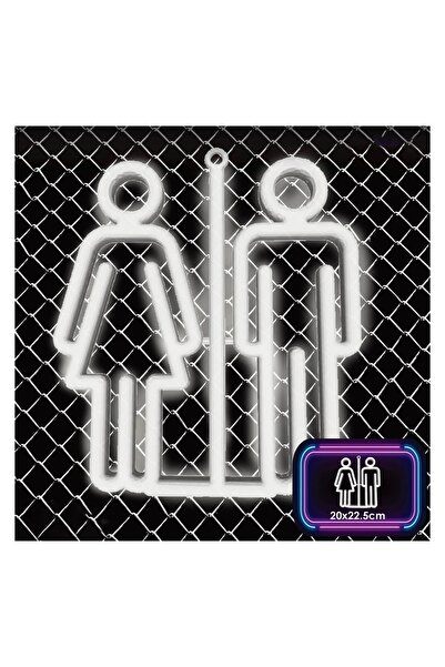 OEM Lampă LED Neon Alb "Toilet Sign" 20x22,5cm cu USB, Suspendabilă