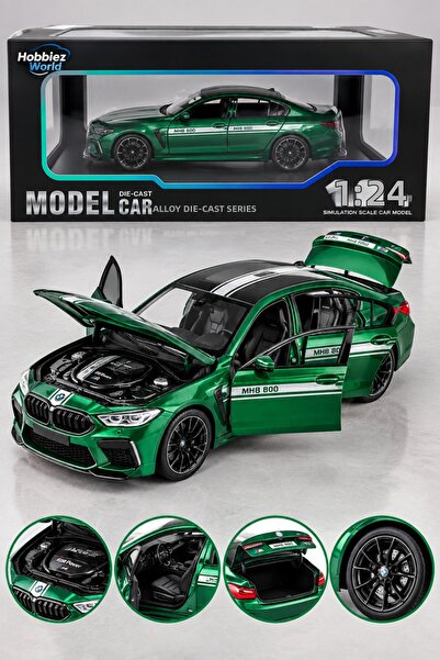 PONİKİDO Bmw M8 Mh8 800 1:24 Scale Metal Model Car 22 cm with Opening Doors Green