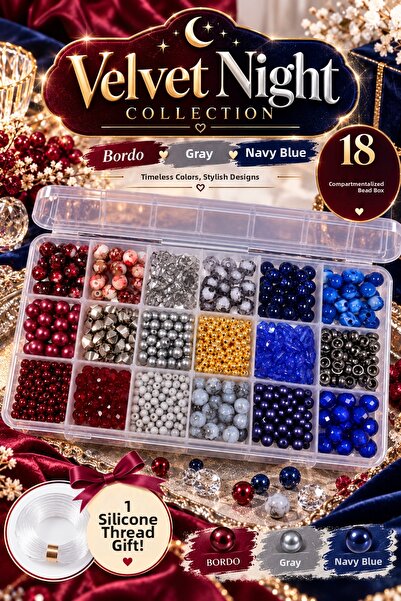 By MO Accessories Velvet Night Collection – 18 Compartment Burgundy, Gray & N...